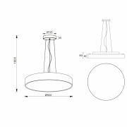 Pendelleuchte, Menkar 600 mm, 65 W, 3000/4000 K, Weiß, 220-240 V/AC, 50 / 60 Hz