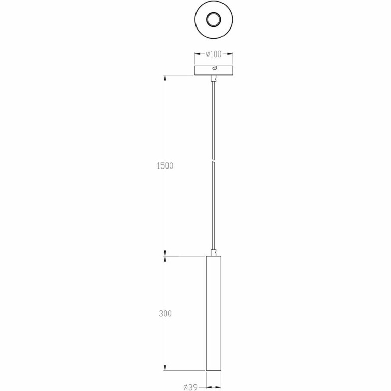 Deko-Light Pendelleuchte, Slim, 5 W, 3000 K, Schwarz, 200-240 V/AC, 50 / 60 Hz