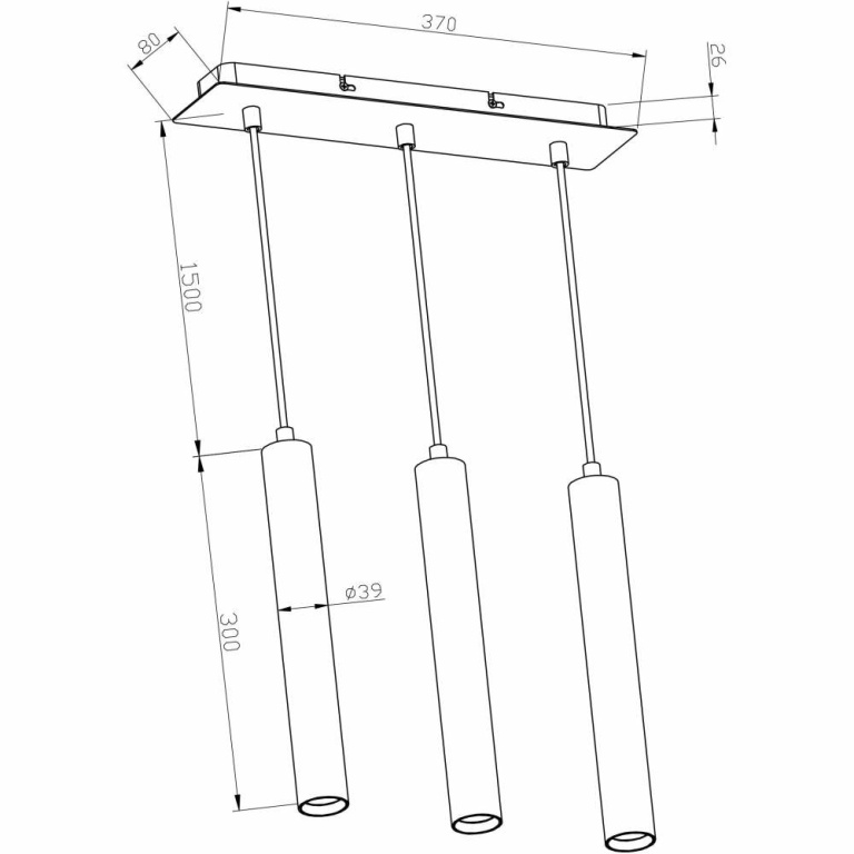 Deko-Light Pendelleuchte, Slim, 15 W, 3000 K, Weiß, 200-240 V/AC, 50 / 60 Hz