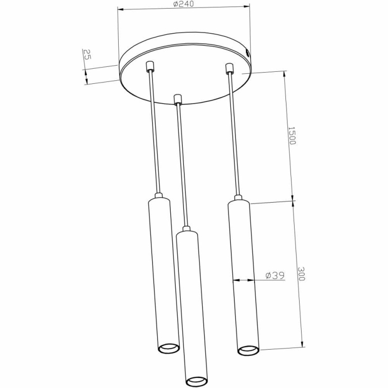 Deko-Light Pendelleuchte, Slim, 15 W, 3000 K, Weiß, 200-240 V/AC, 50 / 60 Hz