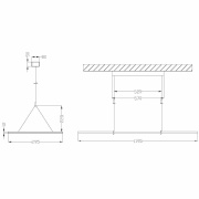 Pendelleuchte, LED Panel transparent, Eckig, 50 W, DIM, 3000/4000 K, Schwarz, 220-240 V/AC, 50 / 60