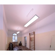 Pendelleuchte, LED Panel transparent, Eckig, 50 W, DIM, 3000/4000 K, Silber, 220-240 V/AC, 50 / 60 H