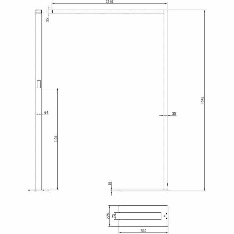 Deko-Light Stehleuchte, Office Three Standard, Motion, 80 W, DIM, 4000 K, weiß, 220-240 V/AC, 50 / 60 Hz