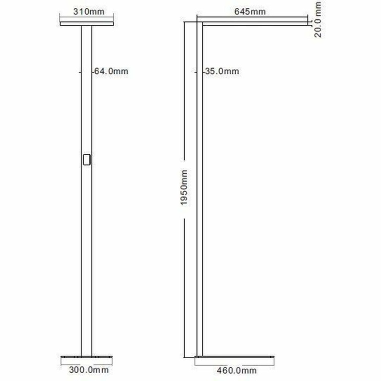 Deko-Light Stehleuchte, Office One Transparent, 55 W, Touch DIM, 4000 K, Silber, 200-240 V/AC, 50 / 60 Hz