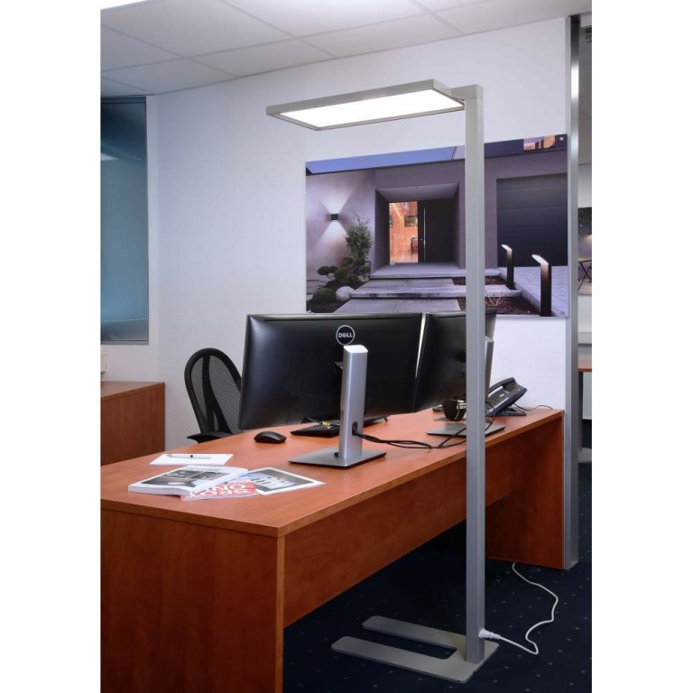 Deko-Light Stehleuchte, Office One Transparent, 55 W, Touch DIM, 4000 K, Silber, 200-240 V/AC, 50 / 60 Hz