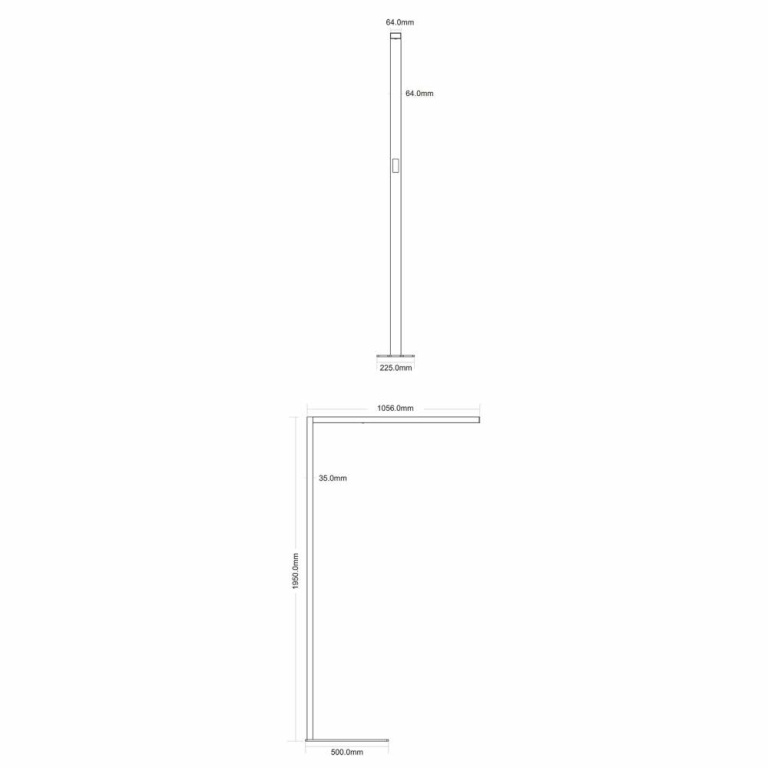 Deko-Light Stehleuchte, Office Three Motion Up and Down, 80 W, Touch Dim, 4000 K, Aluminium, 200-240 V/AC, 50 /