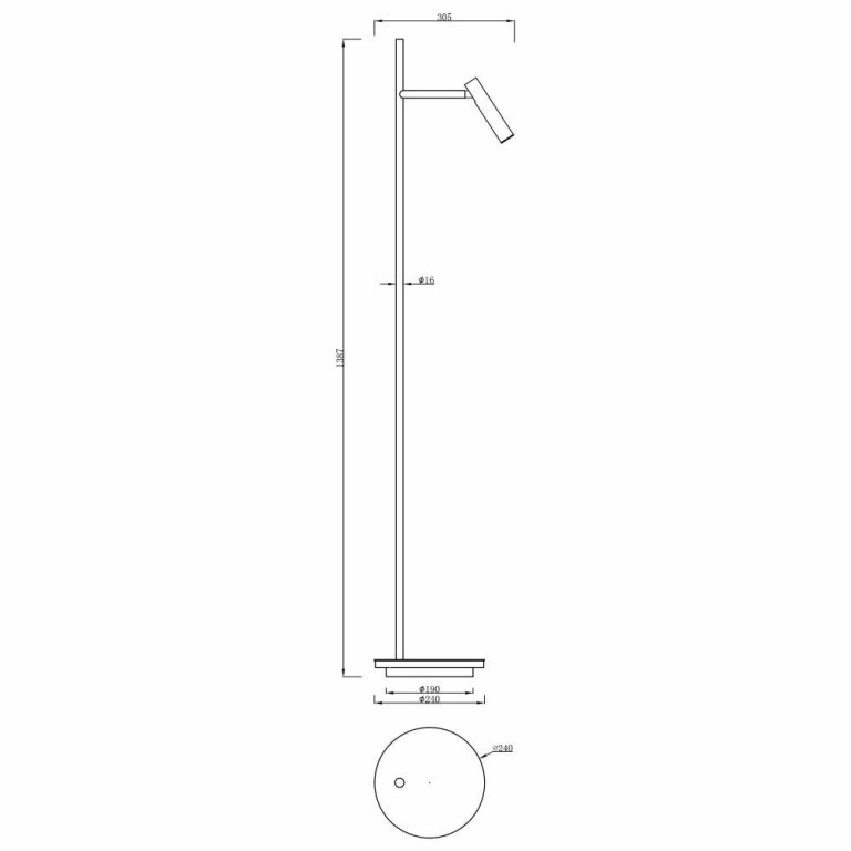 Deko-Light Stehleuchte, Brahe, 11,5 W, 3000 K, Weiß, 220-240 V/AC, 50 / 60 Hz