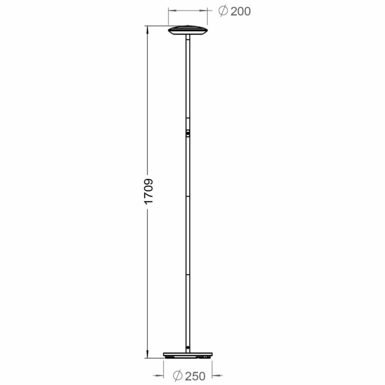 Deko-Light Stehleuchte, Bermuda, 18 W, Touch DIM, 3000 K, Schwarz, 100-240 V/AC, 50 / 60 Hz