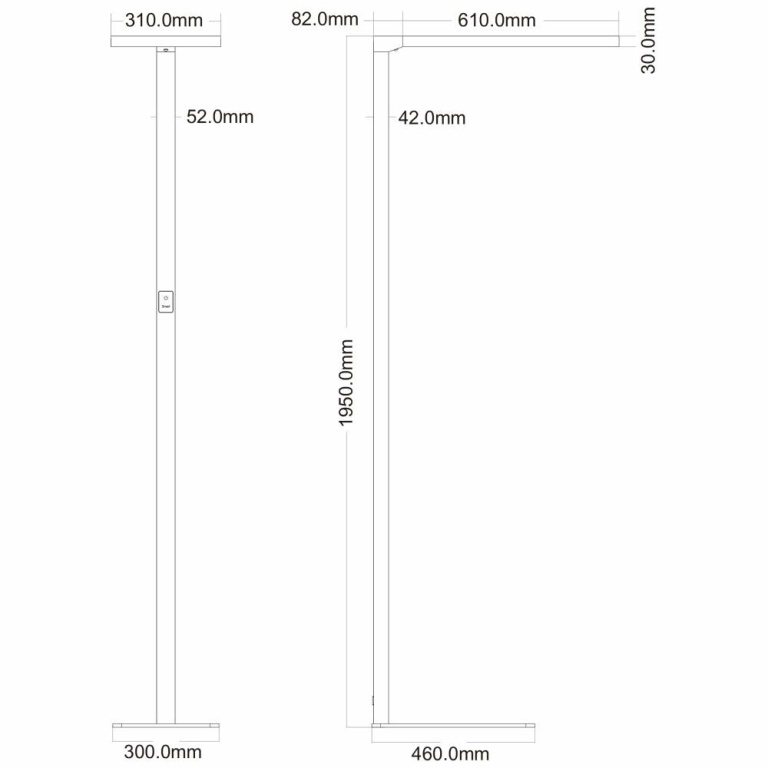 Deko-Light Stehleuchte, Office One Up and Down, 80 W, Touch DIM, 4000 K, Silber, 220-240 V/AC, 50 / 60 Hz