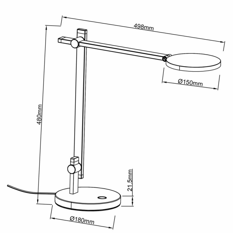 Deko-Light Tischleuchte, Adhara, 12 W, DIM, 3000 K, Schwarz, 100-240 V/AC, 50 / 60 Hz