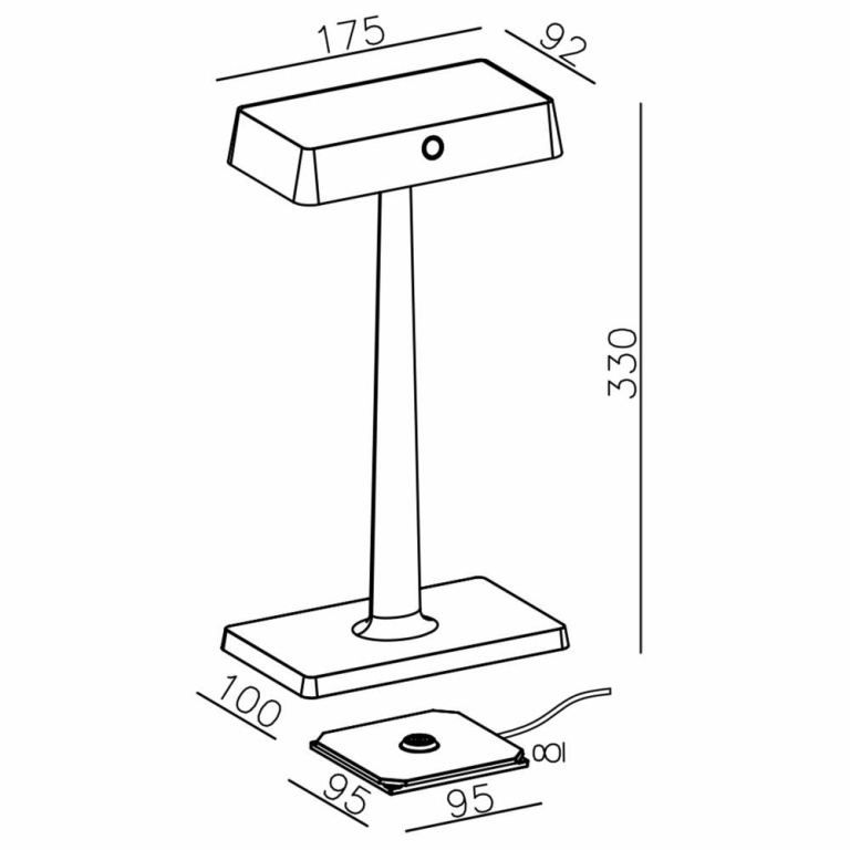 Deko-Light Akkuleuchte, Algieba, 2,2 W, DIM, 3000 K, Grau, Spannungskonstant, 3.7 V/DC