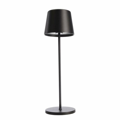 Deko-Light Dimmbare LED Akku Tischlampe Canis Schwarz matt - Touch Tischleuchte ohne Kabel - Warmweiß IP65