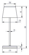 LED Akku-Tischleuchte Canis Mini beige dimmbar 2,3W 110lm 2200/3000K IP65