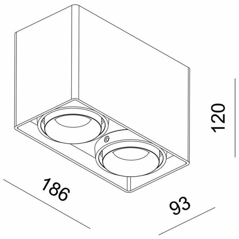 Deko-Light Deckenaufbauleuchte, Mona II, 2x max. 50 W GU10, Weiß, 220-240 V/AC, 50 / 60 Hz