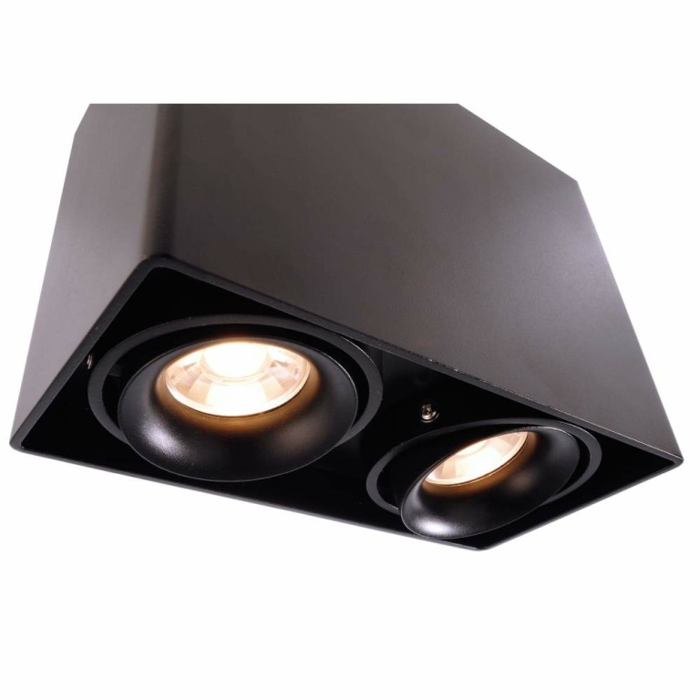 Deko-Light Deckenaufbauleuchte, Mona II, 2x max. 50 W GU10, Schwarz, 220-240 V/AC, 50 / 60 Hz