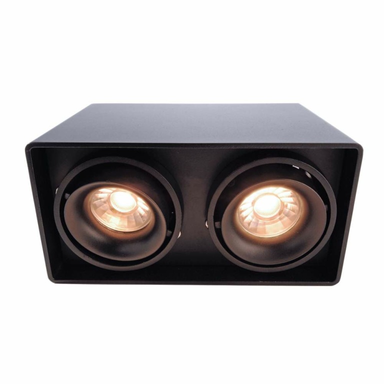 Deko-Light Deckenaufbauleuchte, Mona II, 2x max. 50 W GU10, Schwarz, 220-240 V/AC, 50 / 60 Hz