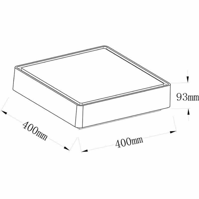 Deko-Light Deckenaufbauleuchte, Quadrata III 400x400 mm, 21 W, 3000 K, Grau, 220-240 V/AC, 50 / 60 Hz