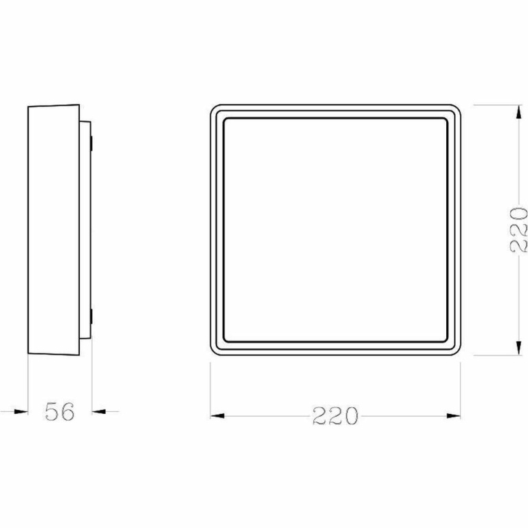 Deko-Light Deckenaufbauleuchte, Quadrata I 220x220 mm, 10 W, 3000 K, Grau, 220-240 V/AC, 50 / 60 Hz