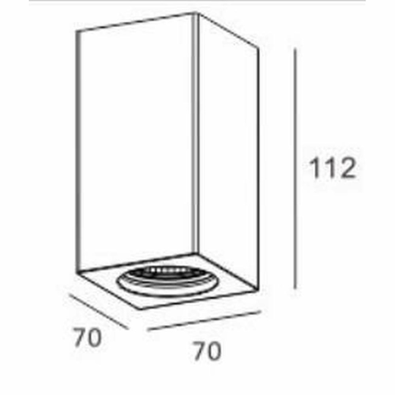 Deko-Light Deckenaufbauleuchte, Naos I Eckig, 1x max. 25 W GU10, Grau, 220-240 V/AC, 50 / 60 Hz