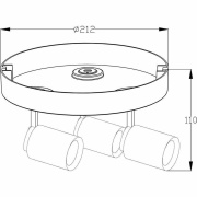 Deckenaufbauleuchte, Librae Round III, 3x max. 50 W GU10, Weiß, 220-240 V/AC, 50 / 60 Hz