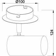 Deckenaufbauleuchte, Indi I, 1x max. 50 W GU10, Silber, 220-240 V/AC, 50 / 60 Hz