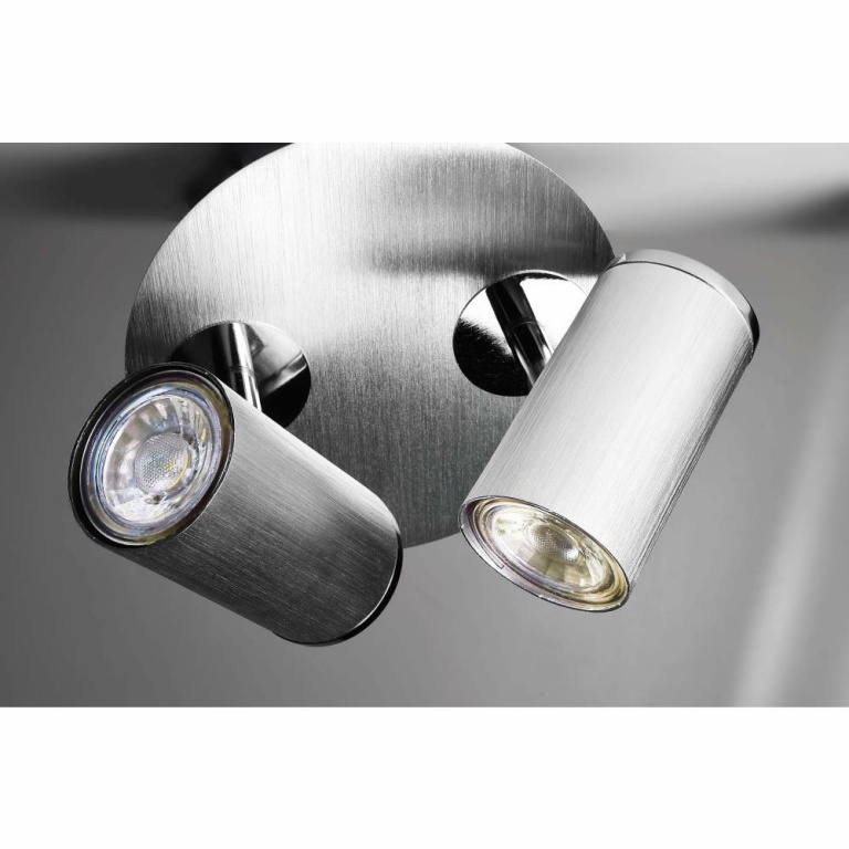 Deko-Light Deckenaufbauleuchte, Indi II, 2x max. 50 W GU10, Silber, 220-240 V/AC, 50 / 60 Hz