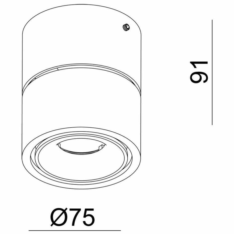 Deko-Light Deckenaufbauleuchte, Uni II Mini Tilt, 8 W, DIM, 3000 K, Weiß, 220-240 V/AC, 50 / 60 Hz