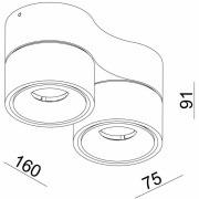 Deckenaufbauleuchte, Uni II Mini Double Tilt, 15 W, DIM, 3000 K, Weiß, 220-240 V/AC, 50 / 60 Hz