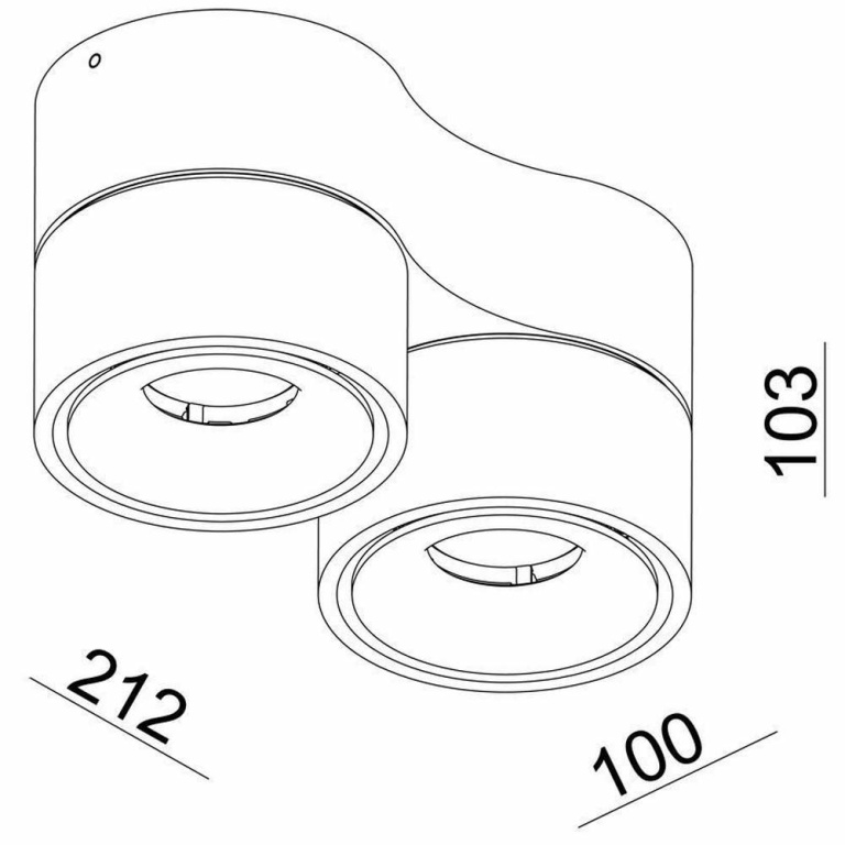 Deko-Light Deckenaufbauleuchte, Uni II Double Tilt, 20 W, DIM, 3000 K, Weiß, 220-240 V/AC, 50 / 60 Hz