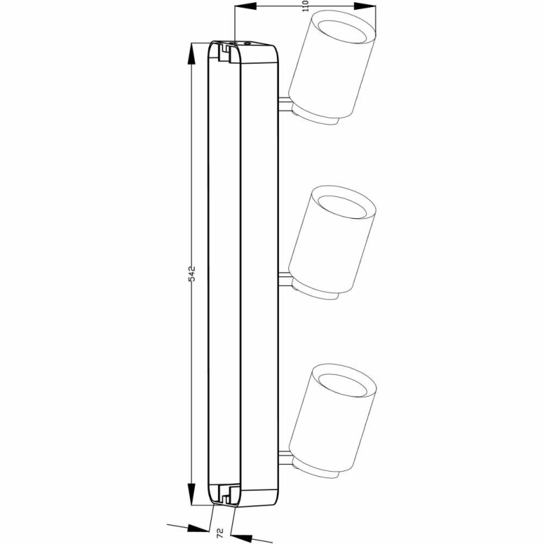 Deko-Light Deckenaufbauleuchte, Librae Linear III, 3x max. 50 W GU10, Schwarz, 220-240 V/AC, 50 / 60 Hz