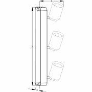 Deckenaufbauleuchte, Librae Linear III, 3x max. 50 W GU10, Schwarz, 220-240 V/AC, 50 / 60 Hz