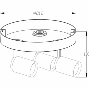 Deckenaufbauleuchte, Librae Round III, 3x max. 50 W GU10, Schwarz, 220-240 V/AC, 50 / 60 Hz