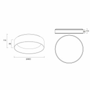 Deckenaufbauleuchte, Sculptoris 400 mm, 30 W, DIM, 3000/4000 K, Weiß, 220-240 V/AC, 50 / 60 Hz