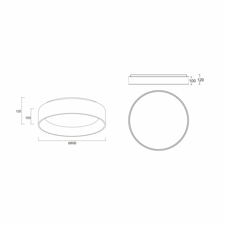 Deko-Light Deckenaufbauleuchte, Sculptoris 600 mm, 42 W, DIM, 3000/4000 K, Weiß, 220-240 V/AC, 50 / 60 Hz