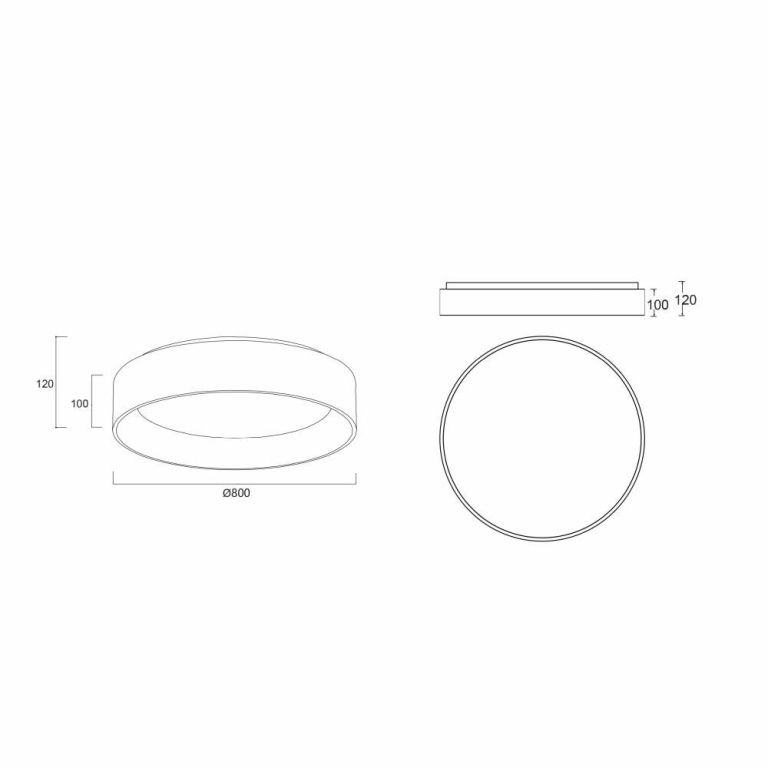 Deko-Light Deckenaufbauleuchte, Sculptoris 800 mm, 60 W, DIM, 3000/4000 K, Schwarz, 220-240 V/AC, 50 / 60 Hz