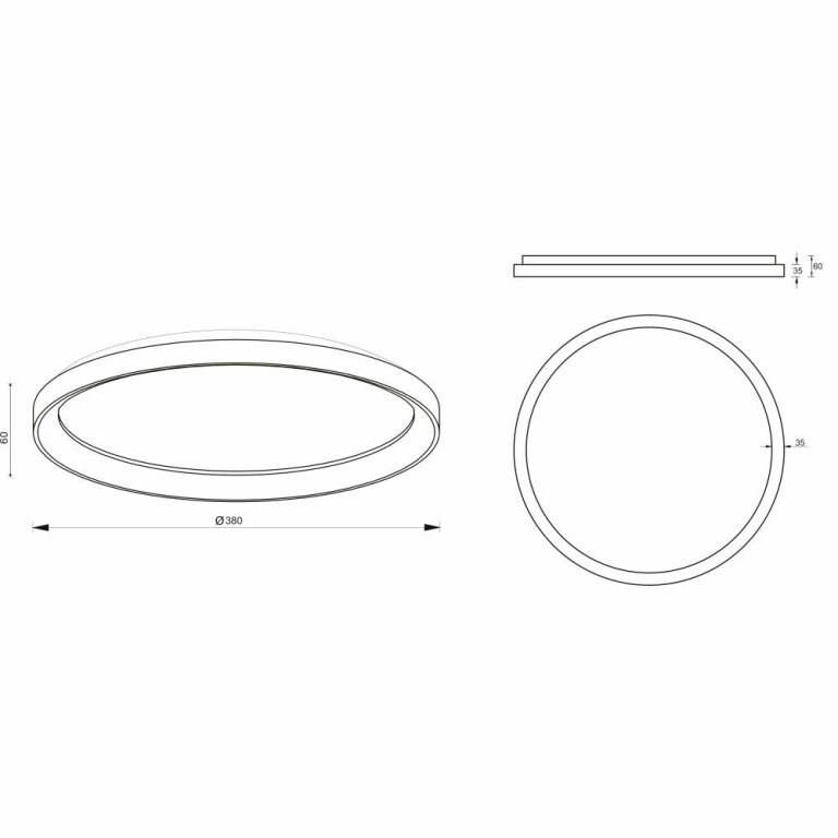 Deko-Light Deckenaufbauleuchte, Merope 400 mm, 30 W, DIM, 3000/4000 K, Schwarz, 220-240 V/AC, 50 / 60 Hz