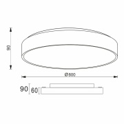 Deckenaufbauleuchte, Menkar 800 mm, 90 W, 3000/4000 K, Weiß, 220-240 V/AC, 50 / 60 Hz