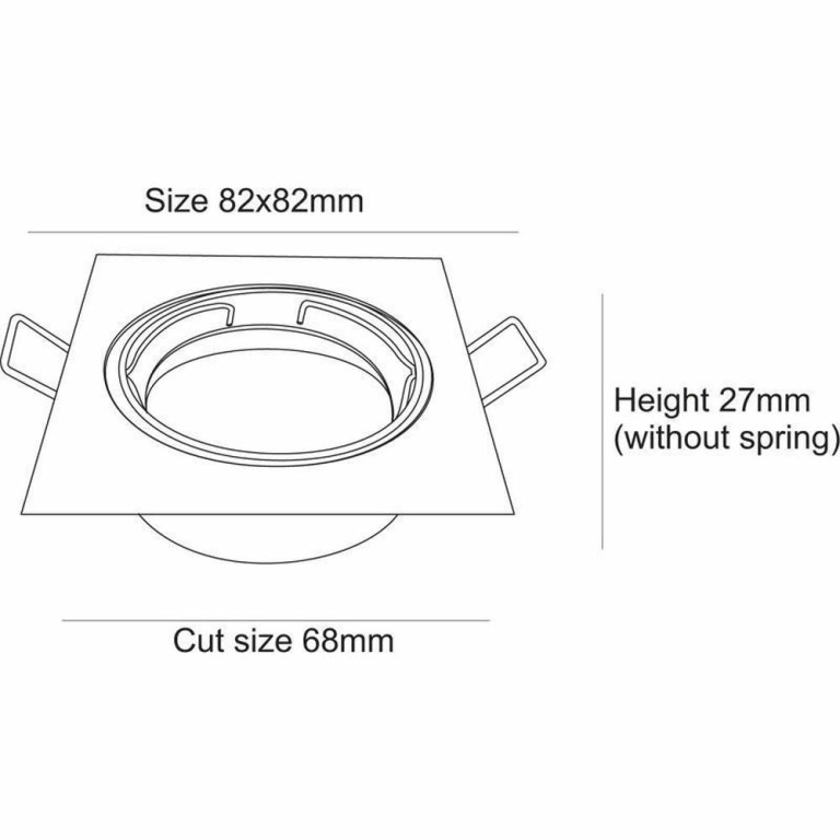 Deko-Light Deckeneinbauring, Style Square, Tilt, 1x max 50 W MR16, Weiß, Spannungskonstant, 12 V/AC/DC