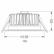 Deckeneinbauleuchte, COB 95 Max, 13 W, 3000 K, Weiß, Stromkonstant, 34.8 V/DC, Bemessungsstrom: 350