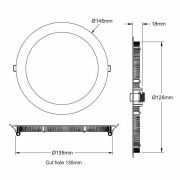 Deckeneinbauleuchte, LED Panel 8, 7 W, 2700 K, Weiß, Stromkonstant, 17-18 V/DC, Bemessungsstrom: 350