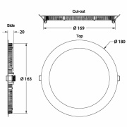 Deckeneinbauleuchte, LED Panel 12, 9 W, 2700 K, Weiß, Stromkonstant, 23-24 V/DC, Bemessungsstrom: 35