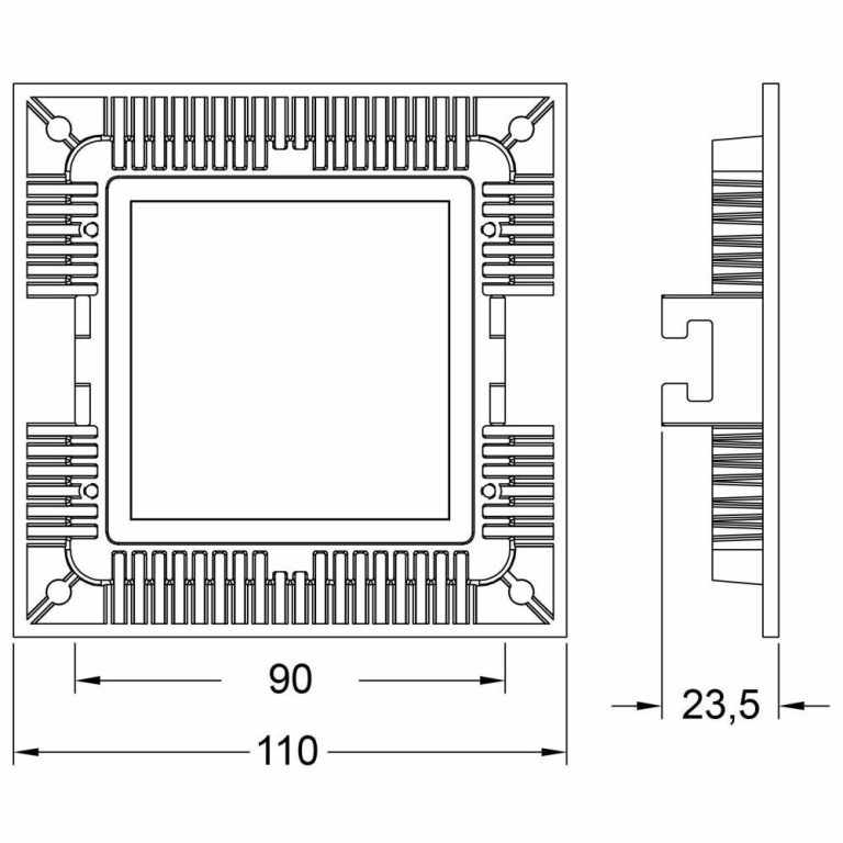 Deko-Light Deckeneinbauleuchte, LED Panel Square 8, 7 W, 2700 K, Weiß, Stromkonstant, 18-19 V/DC, Bemessungsstr