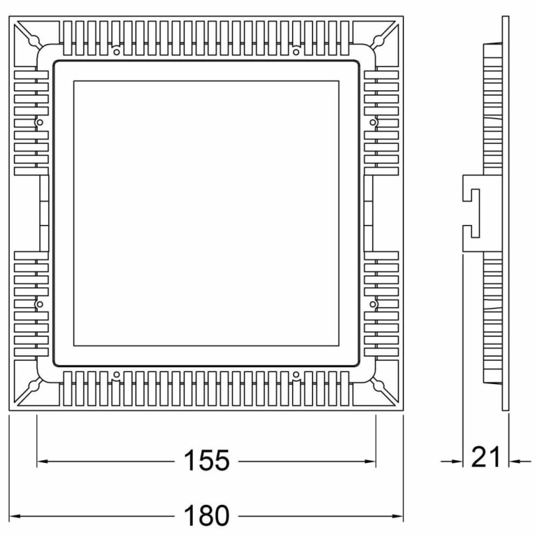 Deko-Light Deckeneinbauleuchte, LED Panel Square 15, 13 W, 2700 K, Weiß, Stromkonstant, 36-37 V/DC, Bemessungss