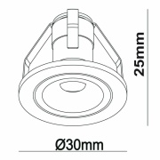 Deckeneinbauleuchte, Punto Lumi, 1 W, 3000 K, Weiß, Stromkonstant, 3,1-3,9 V/DC, Bemessungsstrom: 35