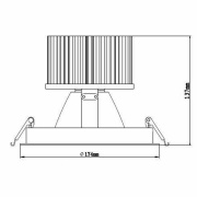 Deckeneinbauleuchte, COB 44, 45,6 W, 4000 K, Weiß, 220-240 V/AC, 50 / 60 Hz