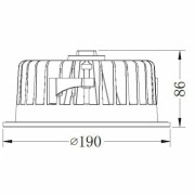 Deckeneinbauleuchte, COB 170 mm Max, 25 W, 3000 K, Weiß, Stromkonstant, 35 V/DC, Bemessungsstrom: 70