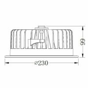 Deckeneinbauleuchte, COB 210 Max, 37 W, 3000 K, Weiß, Stromkonstant, 35 V/DC, Bemessungsstrom: 1050