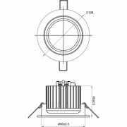 Deckeneinbauleuchte, COB 95 CCT, 16 W, 2500-6500 K, Weiß, Spannungskonstant, 24 V/DC