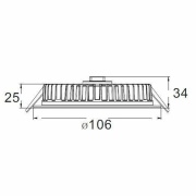 Deckeneinbauleuchte, LED Panel Round III, 6 W, 3000 K, Weiß, Stromkonstant, 17.9 V/DC, Bemessungsstr