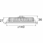 Deckeneinbauleuchte, LED Panel Round III, 12 W, 3000 K, Weiß, Stromkonstant, 35.7 V/DC, Bemessungsst